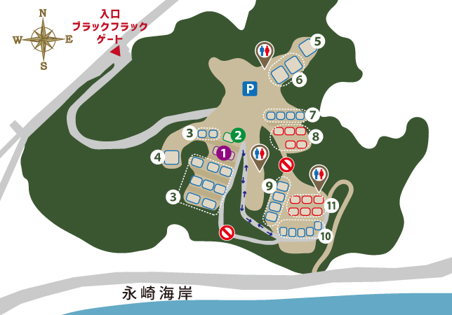 キャンプエリア地図